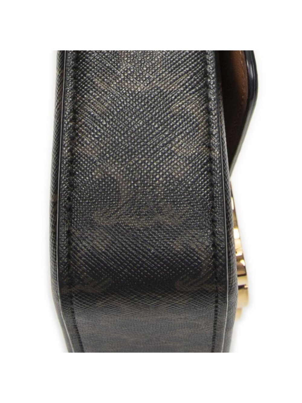 ★SOLD★ Celine Triomphe Claude Shoulder Bag Black Canvas - Picture 7 of 10